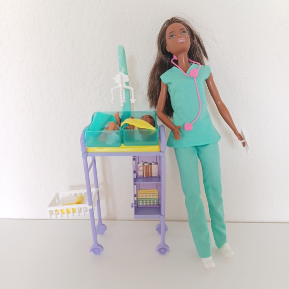 Barbie Other - Barbie Doctor Doll with Teal and Purple Playset